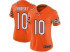 Women Nike Chicago Bears #10 Mitchell Trubisky Vapor Untouchable Limited Orange Rush NFL Jersey