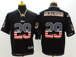 Nike St.Louis Rams #29 DICKERSON Black Jerseys(USA Flag Fashion Elite)