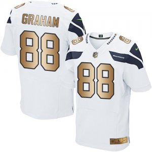 Nike Seattle Seahawks #88 Jimmy Graham White Men\'s Stitched NFL Elite Gold Jersey