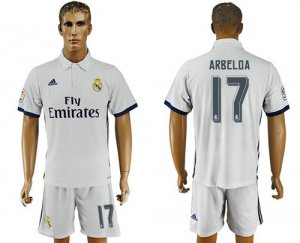 Real Madrid #17 Arbeloa White Home Soccer Club Jersey