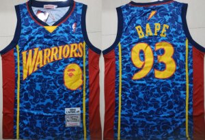 Warriors #93 Bape Blue 2009-10 Hardwood Classics Jersey