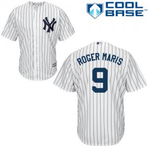 Men\'s Majestic New York Yankees #9 Roger Maris Replica White Home MLB Jersey