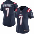 Women's Nike New England Patriots #7 Jacoby Brissett Limited Navy Blue Rush NFL Jersey