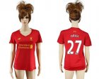 Womens Liverpool #27 Origi Red Home Soccer Club Jersey