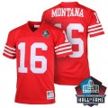 Mens San Francisco 49ers #16 Joe Montana Scarlet Retired Player Throwback Jersey