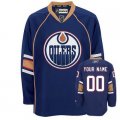 Customized Edmonton Oilers Jersey Dark Blue Third Man Hockey