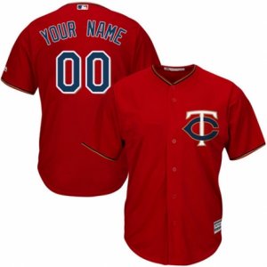 Mens Majestic Minnesota Twins Customized Authentic Scarlet Alternate Cool Base MLB Jersey