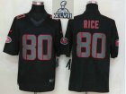 2013 Super Bowl XLVII NEW San Francisco 49ers 80 Rice Black Jerseys(Impact Limited)