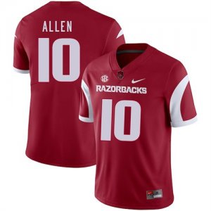 Arkansas Razorbacks 10 Brandon Allen Red College Football Jersey