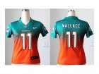 Nike women jerseys miami dolphins #11 wallace green-orange[Elite II drift fashion]