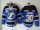 NHL Tampa Bay Lightning #30 Ben Bishop Blue Sawyer Hooded Sweatshirt Stitched jerseys