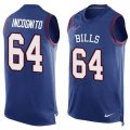 Nike Buffalo Bills #64 Richie Incognito Royal Blue Team Color Men Stitched NFL Limited Tank Top Jersey