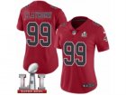 Womens Nike Atlanta Falcons #99 Adrian Clayborn Limited Red Rush Super Bowl LI 51 NFL Jersey
