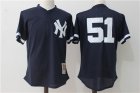 Yankees #51 Bernie Williams Navy Cooperstown Collection Mesh Batting Practice Jersey