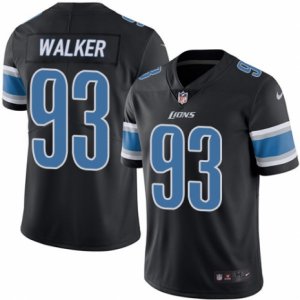 Mens Nike Detroit Lions #93 Tyrunn Walker Limited Black Rush NFL Jersey