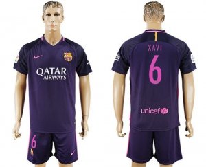 Barcelona #6 Xavi Away Soccer Club Jersey