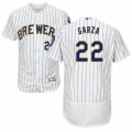Men's Majestic Milwaukee Brewers #22 Matt Garza White Flexbase Authentic Collection MLB Jersey
