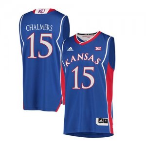 Kansas Jayhawks #15 Mario Chalmers Blue Throwback College Basketball Jersey