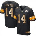 Nike Pittsburgh Steelers #14 Sammie Coates Black Team Color Mens Stitched NFL Elite Gold Jersey