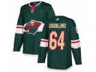 Men Adidas Minnesota Wild #64 Mikael Granlund Green Home Authentic Stitched NHL Jersey