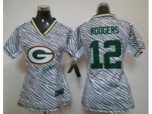 Nike Womens Green Bay Packers #12 Aaron Rodgers jerseys[fem fan zebra]