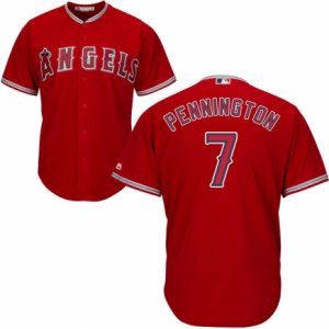 Men\'s Majestic Los Angeles Angels of Anaheim #7 Cliff Pennington Authentic Red Alternate Cool Base MLB Jersey