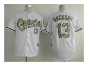 mlb jerseys baltimore orioles #13 machado white[number camo]