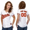 Womens Majestic Baltimore Orioles Customized Replica White Home Cool Base MLB Jersey