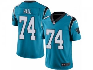 Mens Nike Carolina Panthers #74 Daeshon Hall Limited Blue Rush NFL Jersey