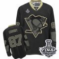 Mens Reebok Pittsburgh Penguins #87 Sidney Crosby Authentic Black Ice 2017 Stanley Cup Final NHL Jersey
