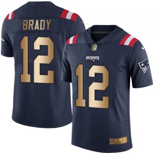 Nike New England Patriots #12 Tom Brady Navy Blue Men\'s Stitched NFL Limited Gold Rush Jersey