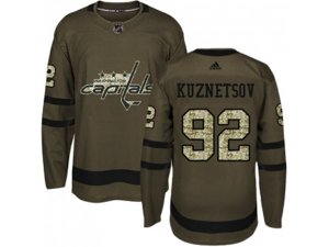 Youth Adidas Washington Capitals #92 Evgeny Kuznetsov Green Salute to Service Stitched NHL Jersey