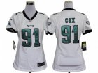 Nike women nfl philadelphia eagles #91 cox white jerseys