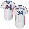 Men's Majestic New York Mets #34 Noah Syndergaard White Royal Flexbase Authentic Collection MLB Jersey