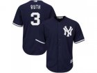 Youth New York Yankees #3 Babe Ruth Navy blue Cool Base Stitched MLB Jersey