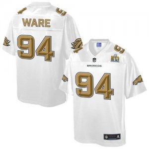 Nike Denver Broncos #94 DeMarcus Ware White Men NFL Pro Line Super Bowl 50 Fashion Game Jersey