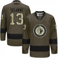Winnipeg Jets #13 Teemu Selanne Green Salute to Service Stitched NHL Jersey