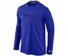 Nike Minnesota Vikings Authentic font Long Sleeve T-Shirt blue