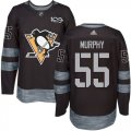 Mens Pittsburgh Penguins #55 Larry Murphy Black 1917-2017 100th Anniversary Stitched NHL Jersey