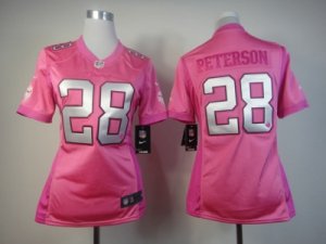 Nike Women NFL Minnesota Vikings #28 Adrian Peterson Pink Jerseys[love s]