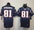 Nike Patriots #81 Aaron Hernandez Navy Blue With Hall of Fame 50th Patch NFL Elite Jersey