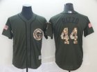 Cubs #44 Anthony Rizzo Olive Camo Salute To Service Cool Base Jersey