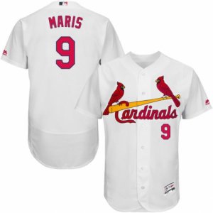 Mens Majestic St. Louis Cardinals #9 Roger Maris White Flexbase Authentic Collection MLB Jersey