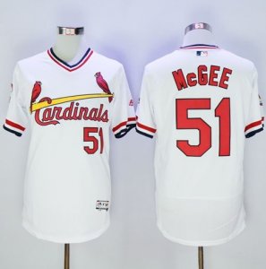 St.Louis Cardinals #51 Willie McGee White Flexbase Authentic Collection Cooperstown Stitched Baseball Jersey
