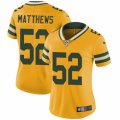 Womens Nike Green Bay Packers #52 Clay Matthews Limited Gold Rush NFL Jersey
