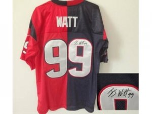 Nike jerseys houston texans #99 watt blue-red[Elite split signature]