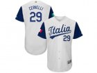 Mens Italy Baseball #29 Francisco Cervelli Majestic White 2017 World Baseball Classic Authentic Jersey