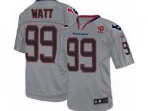 Nike NFL Houston Texans #99 J.J. Watt Grey Jerseys W 10th Patch(Elite)