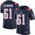 Mens Nike New England Patriots #61 Marcus Cannon Limited Navy Blue Rush NFL Jersey