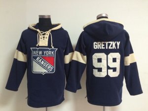 NHL New York Rangers #99 Wayne Gretzky blue jerseys(pullover hooded sweatshirt)